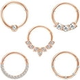 thumbnail image 1 of Jstyle Daith Earrings 16G Stainless Steel Cartilage Helix Tragus Nose Hoop Piercing Jewelry 8MM 10mm CZ Hinged Septum Rings, 1 of 7