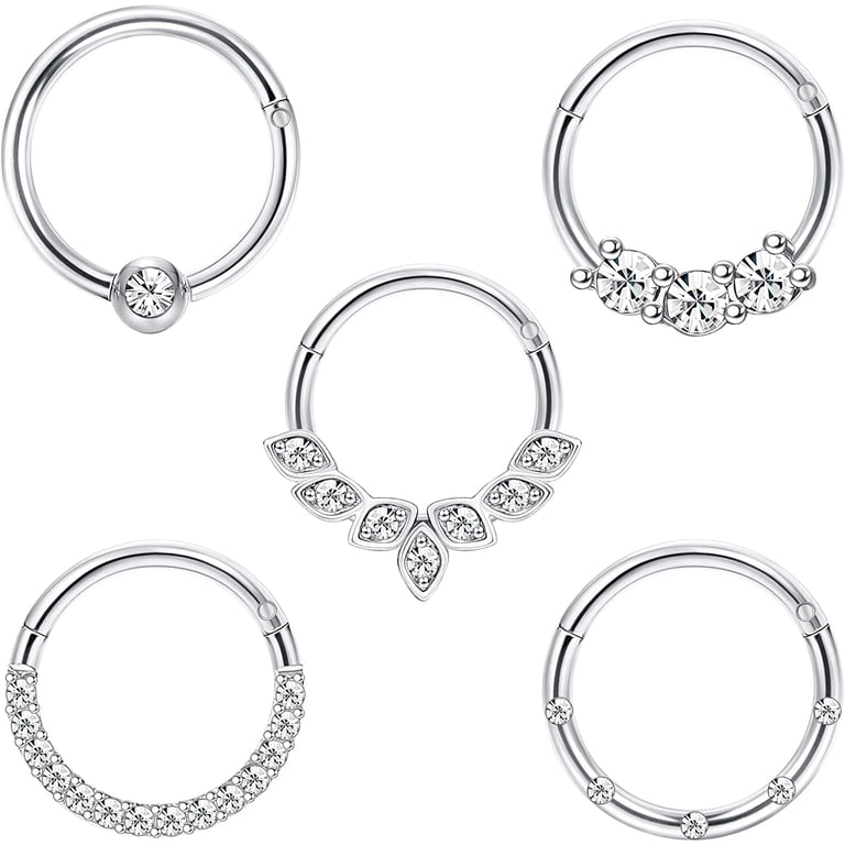 OUFER Body Piercing Lip Studs Labret Bars Titanium 6/8mm