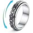 thumbnail image 1 of Jstyle Fidget Rings for Anxiety Stainless Steel Spinner Ring Anti Anxiety Ring for Women Stress Relieving Reduce Anxiety, 1 of 14