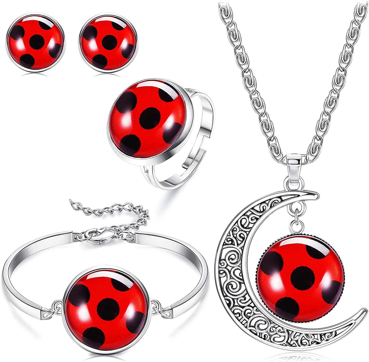 Ladybug Bracelet Women's Enamel Red Magnetic Symbolizes Good Luck