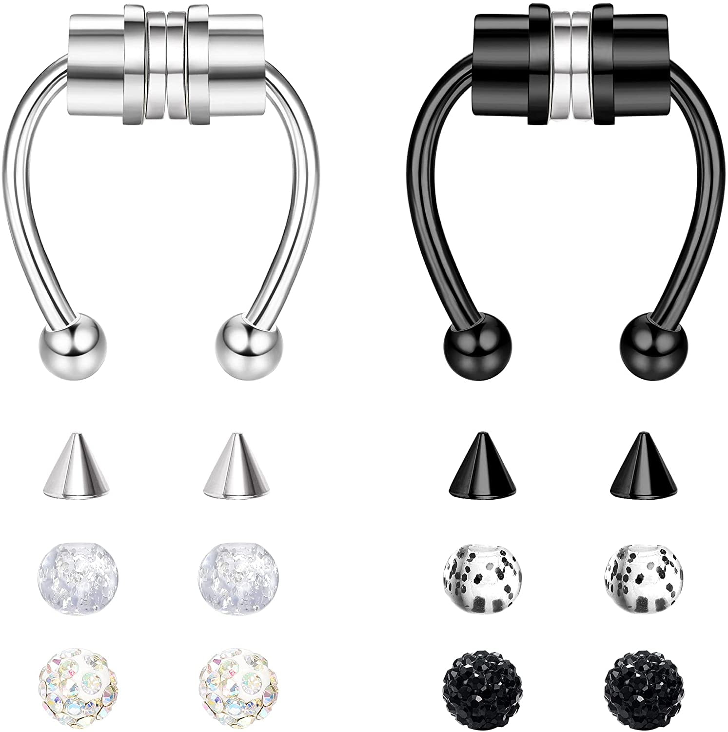 Jstyle Magnetic Septum Rings for Women Men Fake Nose Ring Hoop Stainless Steel Horseshoe Septum Piercing Fake Nose Septum Rings Non Pierced Clip On Nose Hoop Rings Walmart
