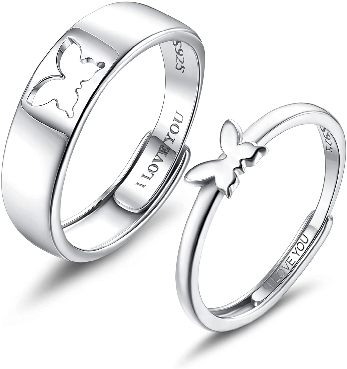 Jstyle Matching Rings Couples 925 Sterling Silver Heart Promise I Love You Engagement Wedding Ring Sets Him Her Adjustable Butterfly 7bc3fa34 ee56 4f37 89ee c39ac14da9c0.3b813a3759368003a567c57329092b33