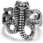 Jstyle Snake Ring for Men Women Eboy Vintage Gothic Retro Punk Ring Size 7-12 Halloween Stainless Steel Ring