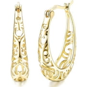 JSTYLE TONAIN Textured Filigree Round Earrings, Sterling Silver