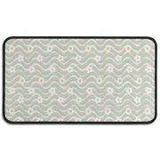Jswuffx Cute Flower Door Mats Crystal Velvet Black Edge Stitching