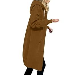 Deago Women's Casual Zip up Hoodies Long Tunic Sweatshirts
