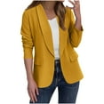 thumbnail image 1 of Jszlgo Womens Blazer 3/4 Ruched Sleeve Shawl Collar Business Work Blazers Open Front Casual Jackets with Pockets, 1 of 6