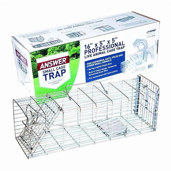 Jt Eaton Live Animal Trap,5 in H,5 in W,Silver 497N