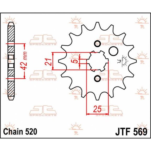 Jt New Steel Countershaft Sprocket, 55-56913