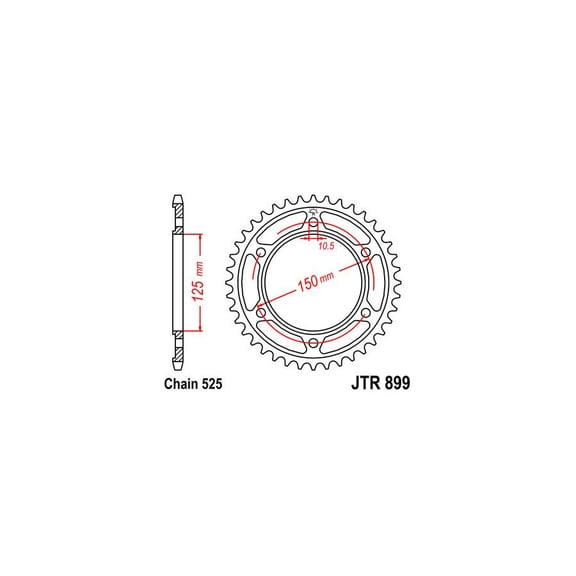 JT Steel Rear Sprocket 42 Tooth (JTR899.42)