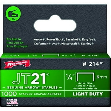 Jt21 Type Staples, 1/4 In, 1000 Per Box | Bundle of 5 Packs