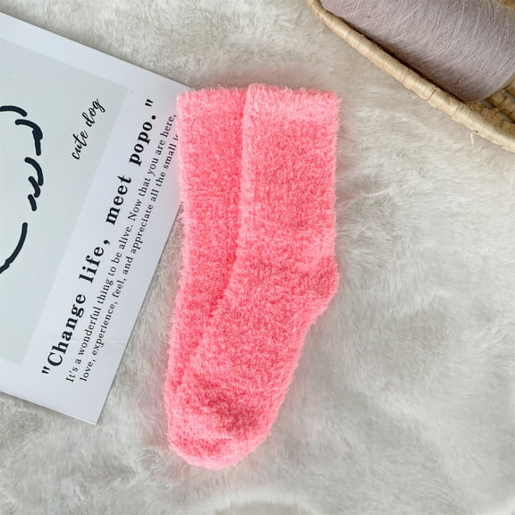 Jtbuh XLY 5 Pairs White Fuzzy Socks Soft & Fluffy Dry-Breathable Winter Comfy Warm Hosiery for Christmas Thanksgiving Valentines Gifts