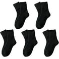 thumbnail image 1 of Jtbuh XLY 5 Pairs Women's Solid Mid-Calf Socks Fall Winter, Soft Thick Cotton Slouch Crew Socks for Women, 1 of 7