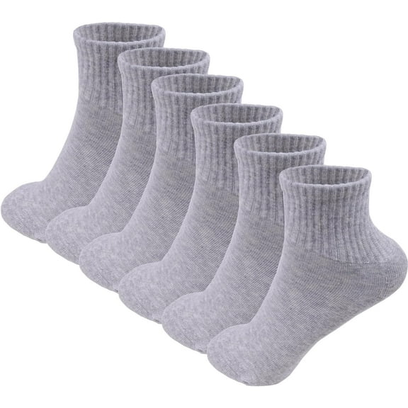 Jtbuh XLY 6 Pack-Women's Athletic Quarter Ankle Low Cut Cotton Socks Cushioned Sports Running