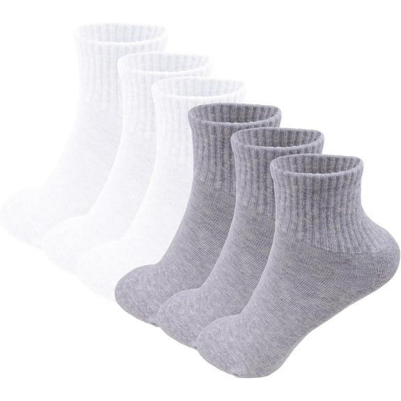 Jtbuh XLY 6 Pack-Women's Athletic Quarter Ankle Low Cut Cotton Socks Cushioned Sports Running