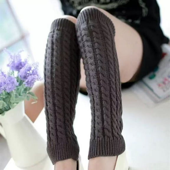 Jtbuh XLY Cable Knit Ribbed Leg Warmers Boot Toppers, Slouchy Boot Socks, Ribbed Winter Boot Cuffs