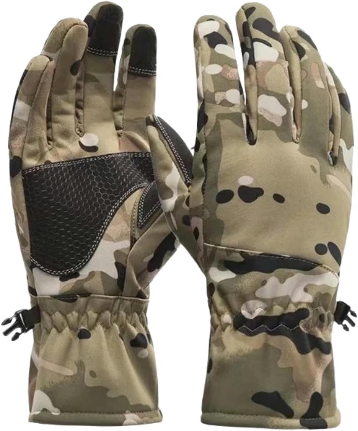 Jtbuh XLY Camouflage Hunting Warm Non-Slip Fishing Gloves Waterproof Touch Screen Winter Ski Camping Cycling