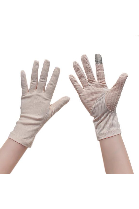 Cotton Full Finger Sunblock Gloves Summer Women UV Protection Sun Gloves Non-slip Driving Sunscreen Glove