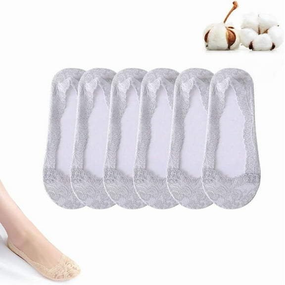 Jtbuh XLY Lace No Show Liner Socks for Women, Ladies Low Cut Socks Invisible Summer Thin Sock, Lightweight Lace Trim