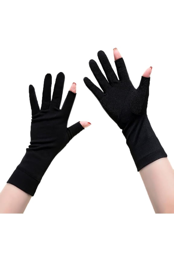 Medium Length Cotton Sunblock Gloves Summer UV Protetion Sun Gloves Women Sunscreen Driving Glove