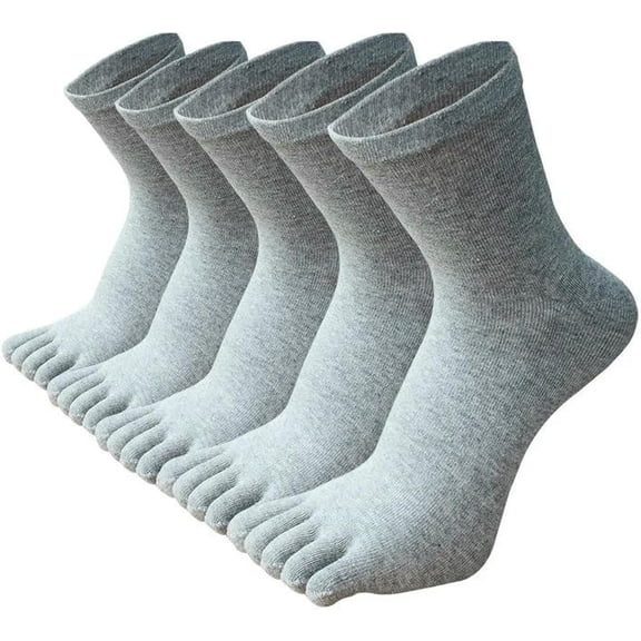 Jtbuh XLY Men'S Socks 5-Pair Autumn/Winter Style Black And White Solid Color Thick Five-Toe Socks