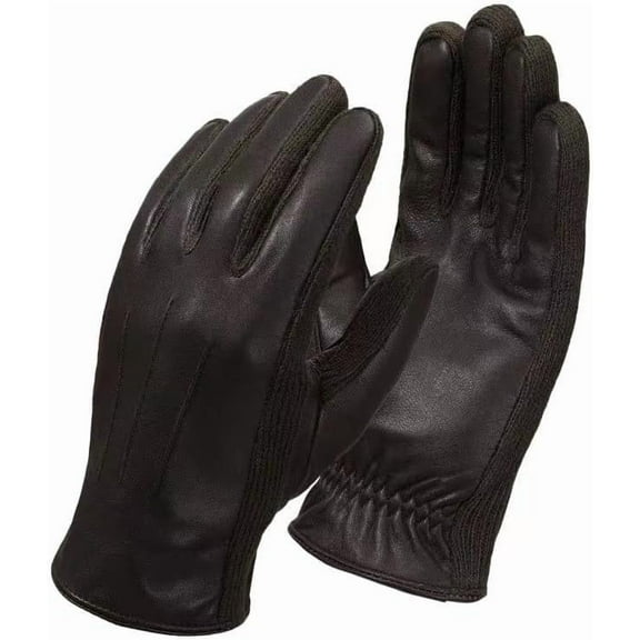 Jtbuh XLY Men Winter Black Brown Warm Fleece-Lined Genuine Leather Gloves For Outdoor Cycling Driving Travel Hiking