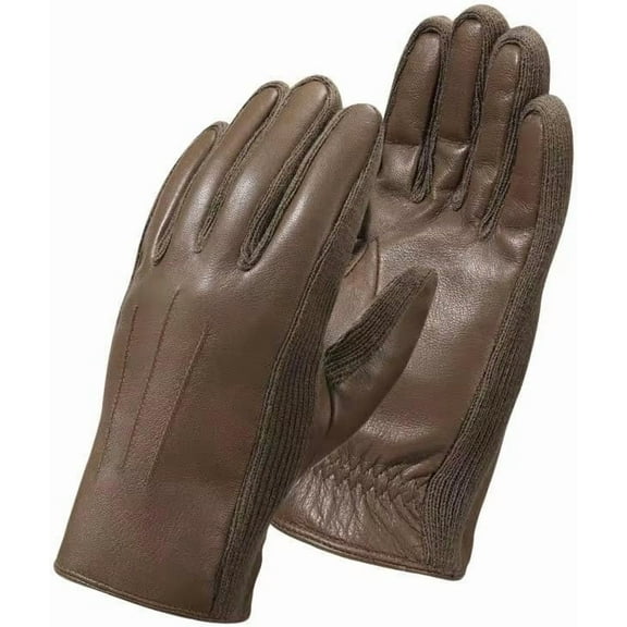 Jtbuh XLY Men Winter Black Brown Warm Fleece-Lined Genuine Leather Gloves For Outdoor Cycling Driving Travel Hiking