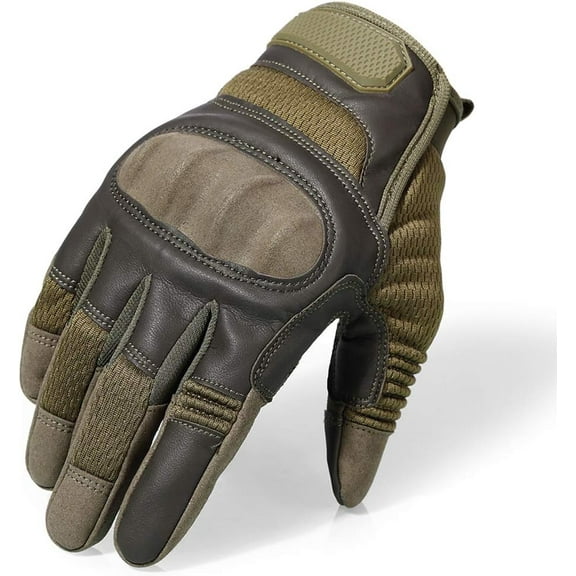 Jtbuh XLY Men's Full Finger Outdoor Sports Protective Gloves,Rubber Hard Knuckle Finger Touch Screen Gloves,for Motorcycle Cycling Hunting Climbing Camping,C,M