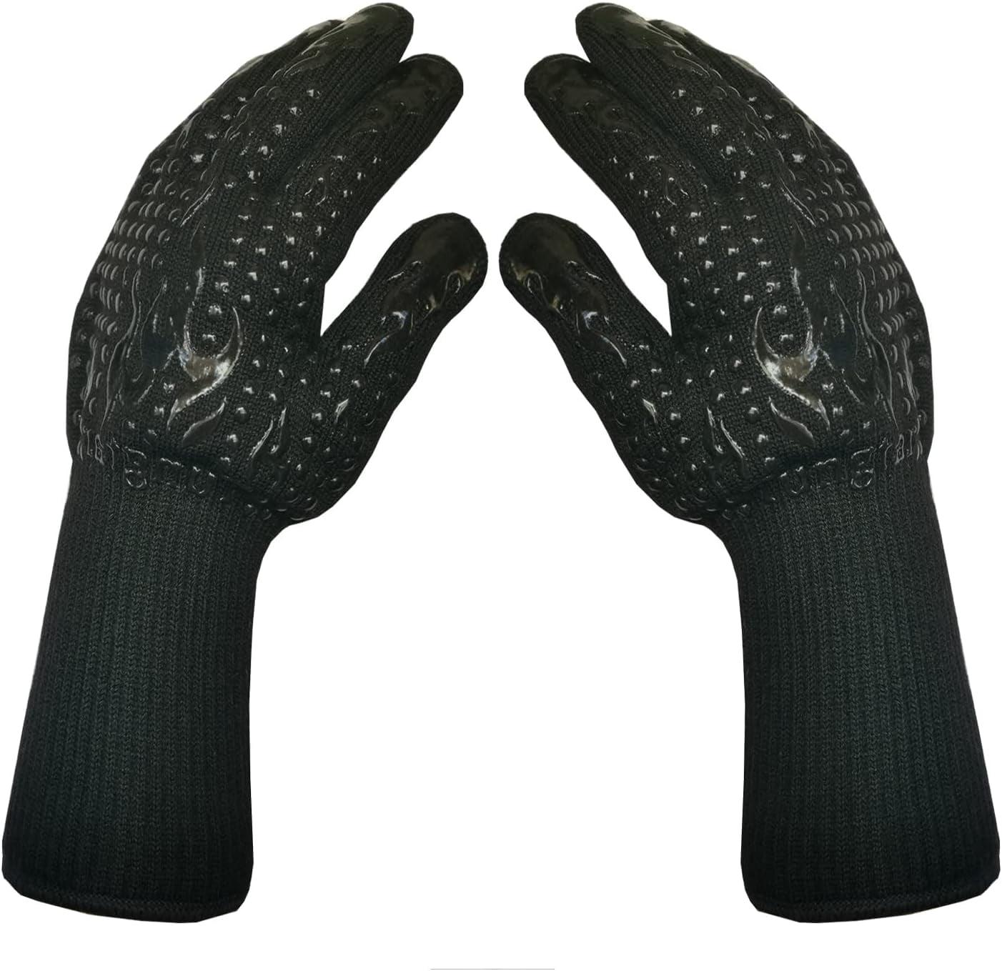 Jtbuh XLY Oven Mitts Heat Resistant BBQ Proof Glove 11Inch 1472℉ Grill Glove Proof Heat for Women Men BBQ Gloves Gift Set Cooking Gloves for Cooking, Grilling, Baking, Welding (White Blue)