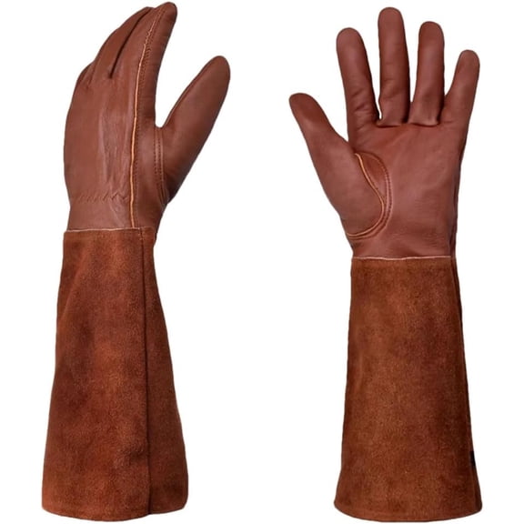 Jtbuh XLY Unisex Long Leather Work Gloves Heat Insulated And Cut Resistant For Gardening Planting And Outdoor Projects