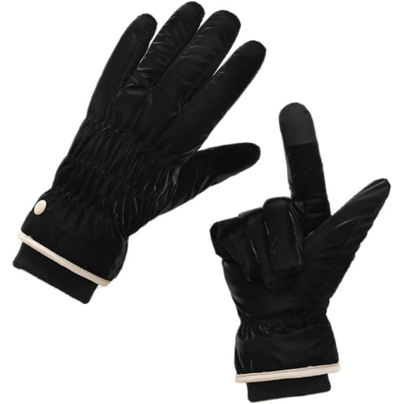 Jtbuh XLY Winter Gloves Women'S Winter Ethnic Style Outdoor Warm Thickened Fleece Waterproof Touch Screen Full Finger Gloves