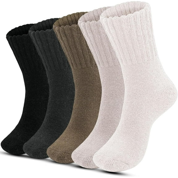 Jtbuh XLY Women Winter Casual Calf Socks Thick Warm Cozy Cushioned Ankle Crew Socks Cute Boot Socks for Winter 3-5 Pairs