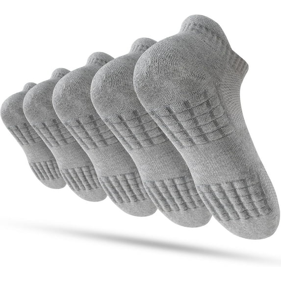 Jtbuh XLY Women's Ankle Athletic Running Socks, Anti-Blister Cotton Cushioned Wicking Socks (5 Pairs)