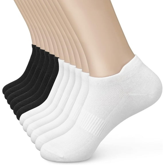 Jtbuh XLY Women's Ankle Cotton Socks - Low Cut Athletic Running Soft Thin No Show White Socks With Tab 6 Pairs