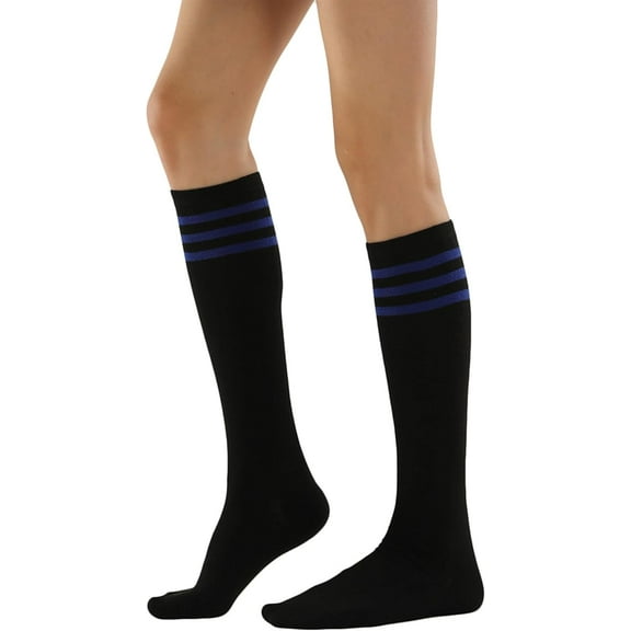 Jtbuh XLY Women's Knee High Athletic Socks Casual Stripes Tube Socks Outdoor Sport Socks