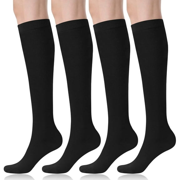 Jtbuh XLY Women's Knee High Socks Outdoor Sport Athletic Socks Casual Stripe Tube Socks 1-4 Pack