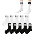 thumbnail image 1 of Jtbuh XLY women's men's selected Athletic round neck socks cotton stripe socks 5/10 pairs, 1 of 4