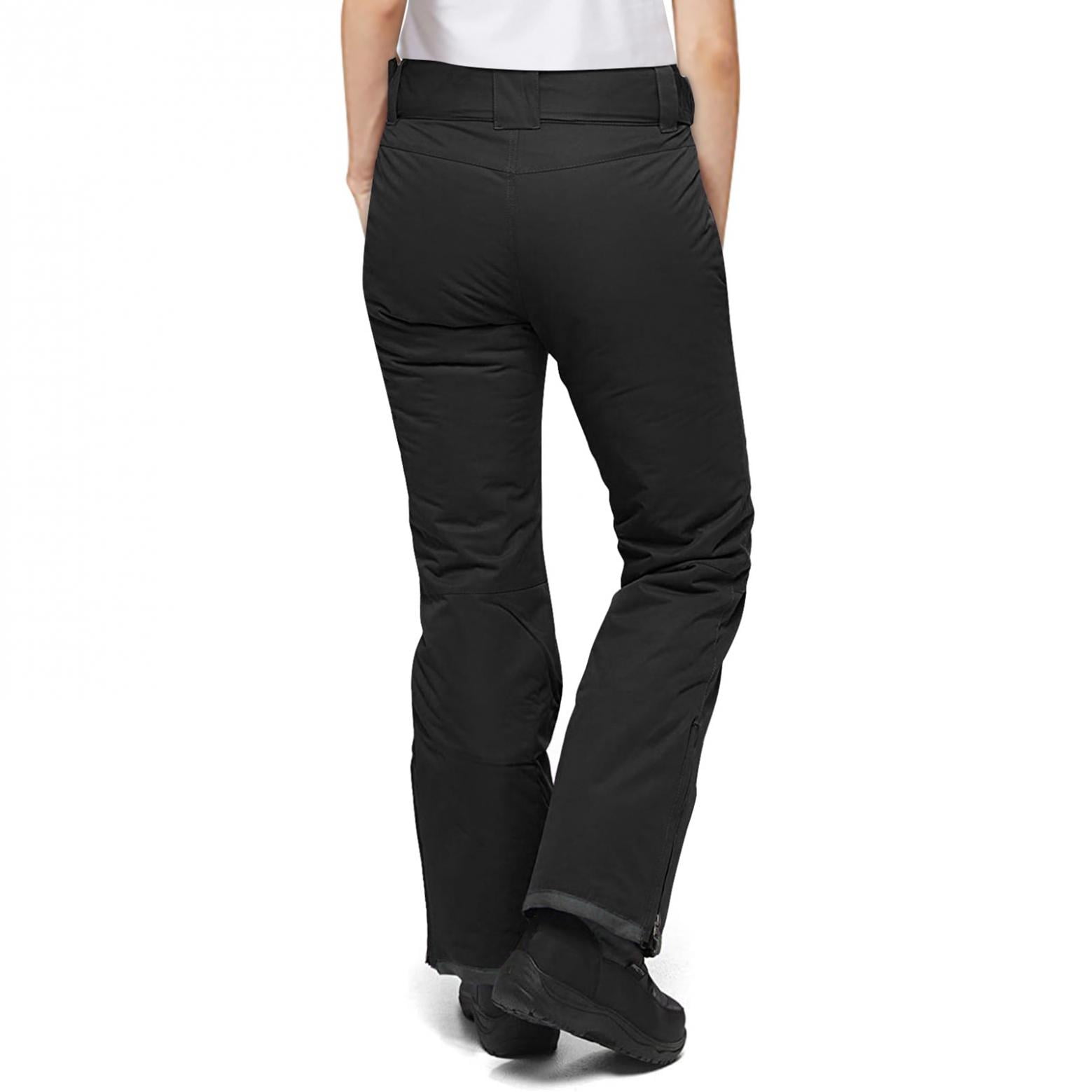 Jtckarpu Casual Basic Ski Pants for Women, Lightweight Straight Winter Fleece Lined Snow Pants