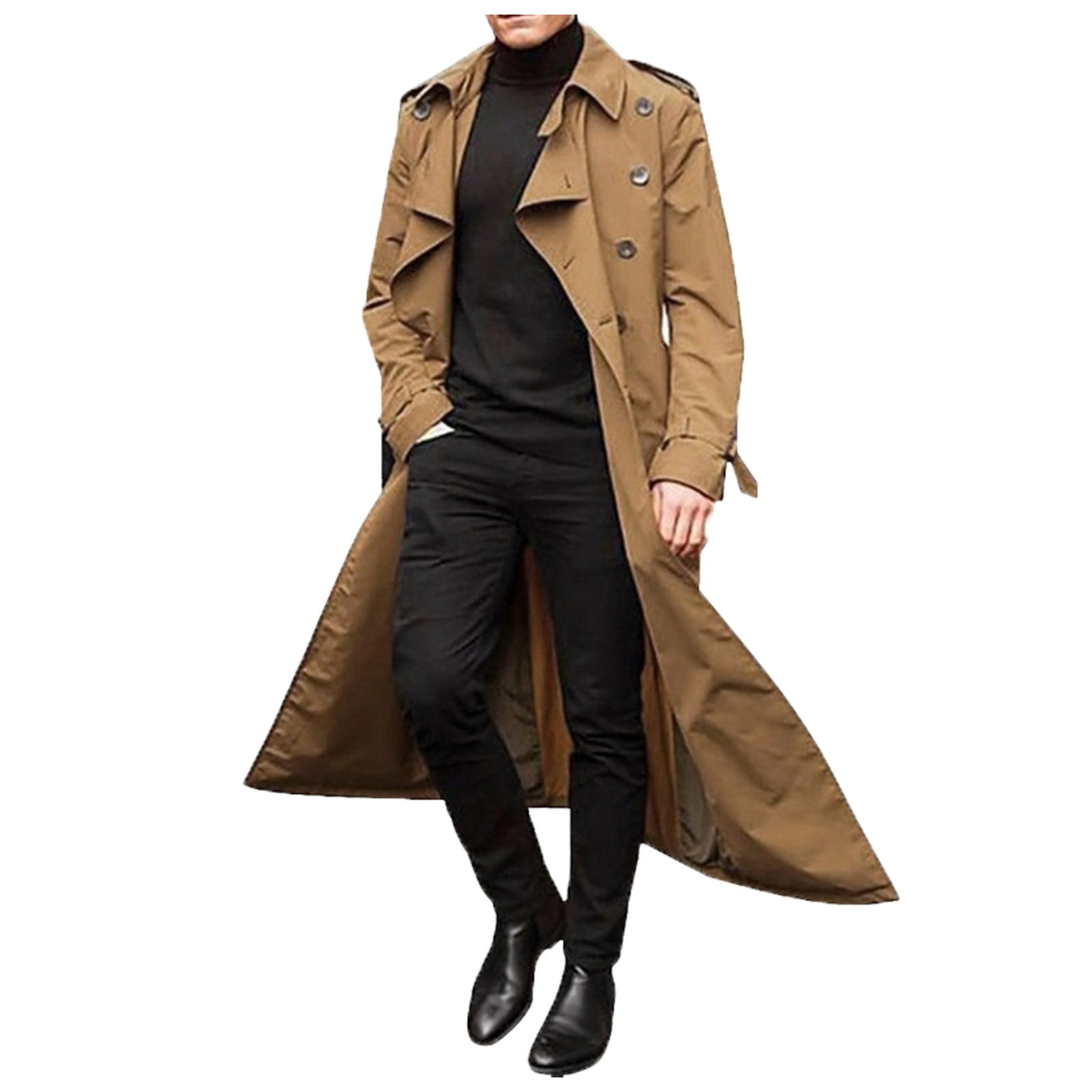 Jtckarpu Fall Cardigan for Men Lapel Button Down Overcoats Long