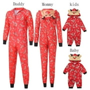 Jtckarpu Family Christmas Pajamas Matching Sets 3 Christmas Pajamas for Family, Matching Family Sets Print Top and Plaid Pants