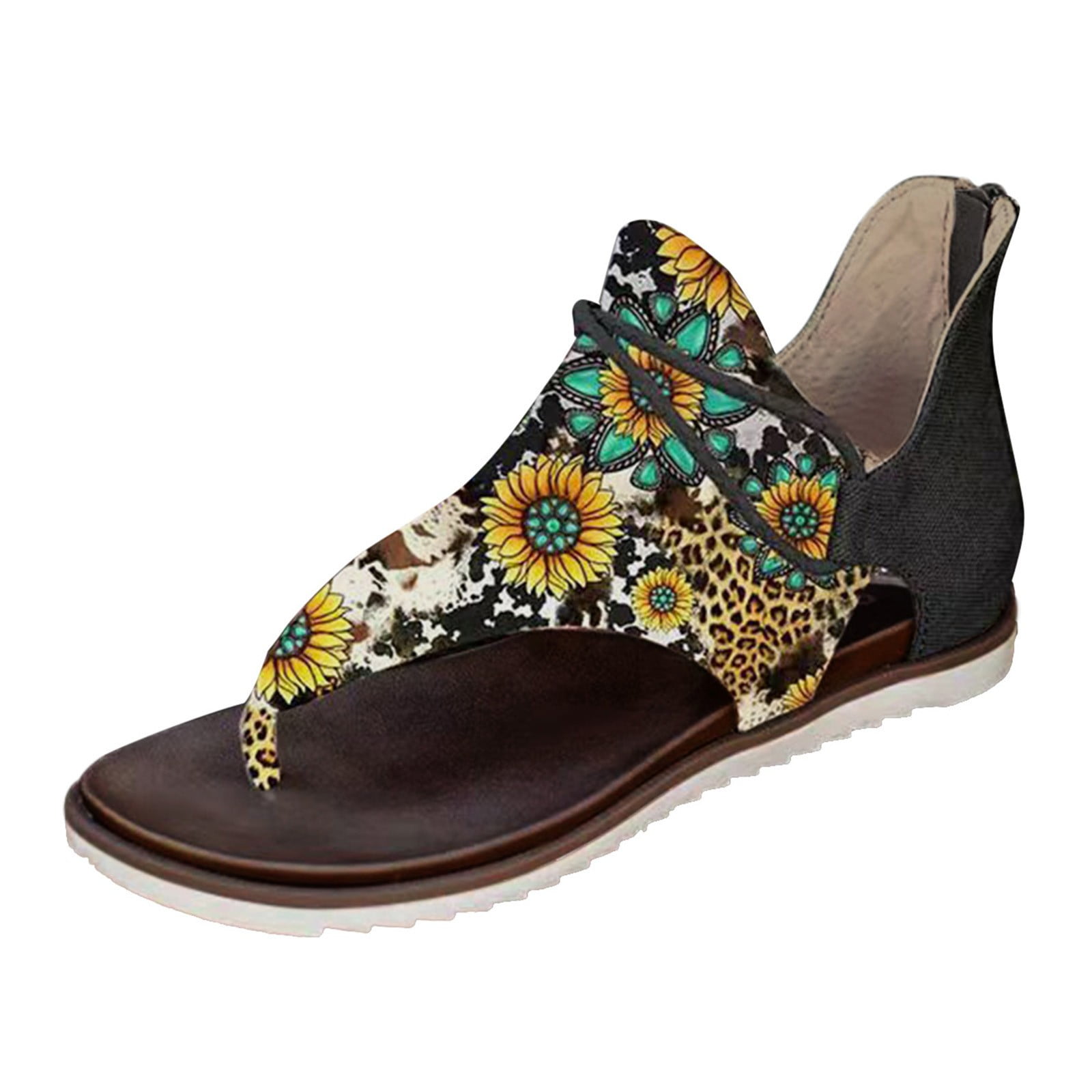 Jtckarpu Gladiator Sandal for Women Orthopedic Antiskid Back Zipper