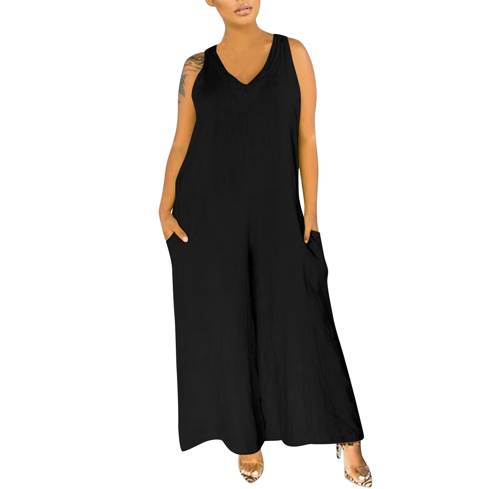 Jtckarpu Jumpsuit Baggy Jumpsuits for Women Sleevelessfashion Clothes