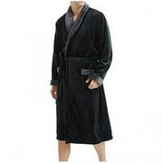 MORTILO Jtckarpu Men's Shawl Maxi Jersey Bathrobes - Long Plush Luxury SPA Robes Plus Size Soft Fleece Terry Cloth Bath Robes