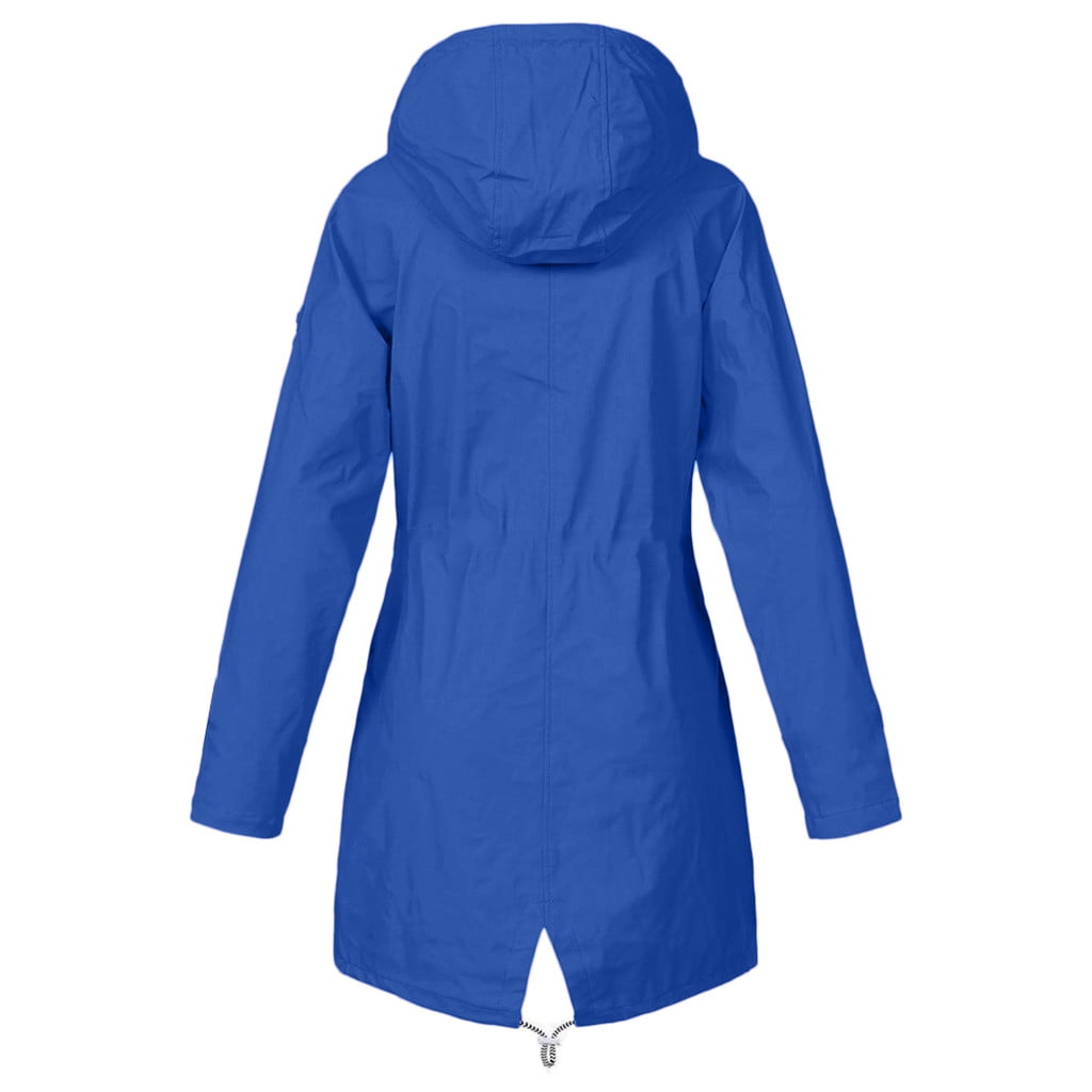 Rain Coats for Women Fleece Lined Winter Warm Zip Up Sherpa Rain Jackets  Waterproof Solid Casual Long Sleeve Raincoat 