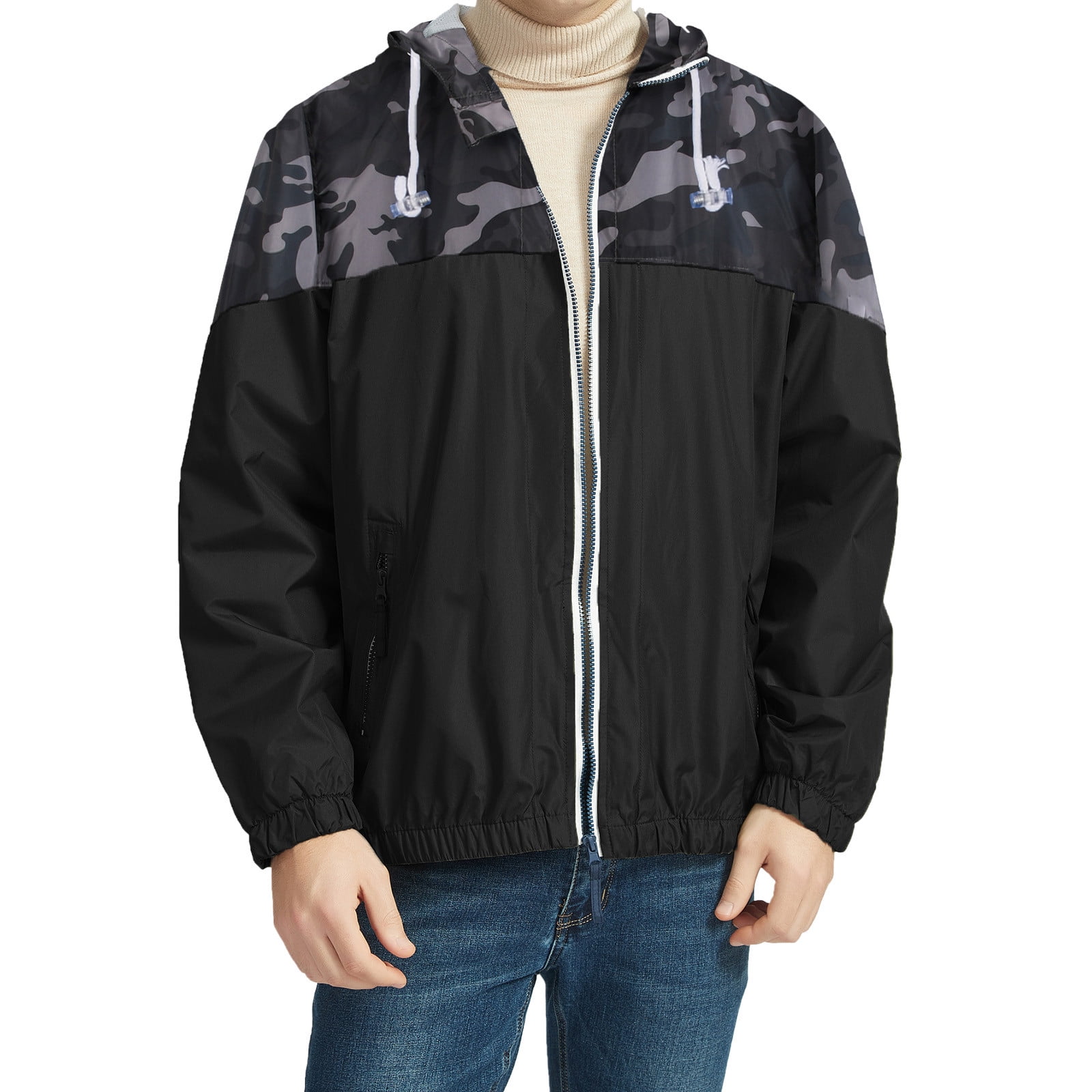 Jtckarpu Spring Jackets Plus Size Rain Jacket Insulated Men Jacket
