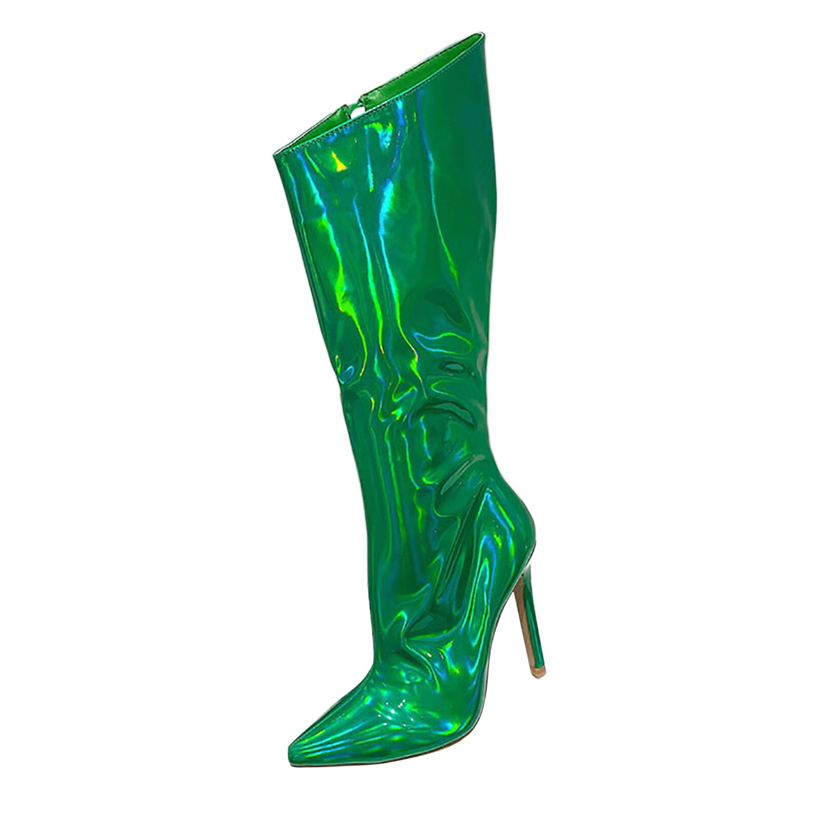 Jtckarpu Women's Knee High Boots Womans Boots High Heel Square Toe Zip