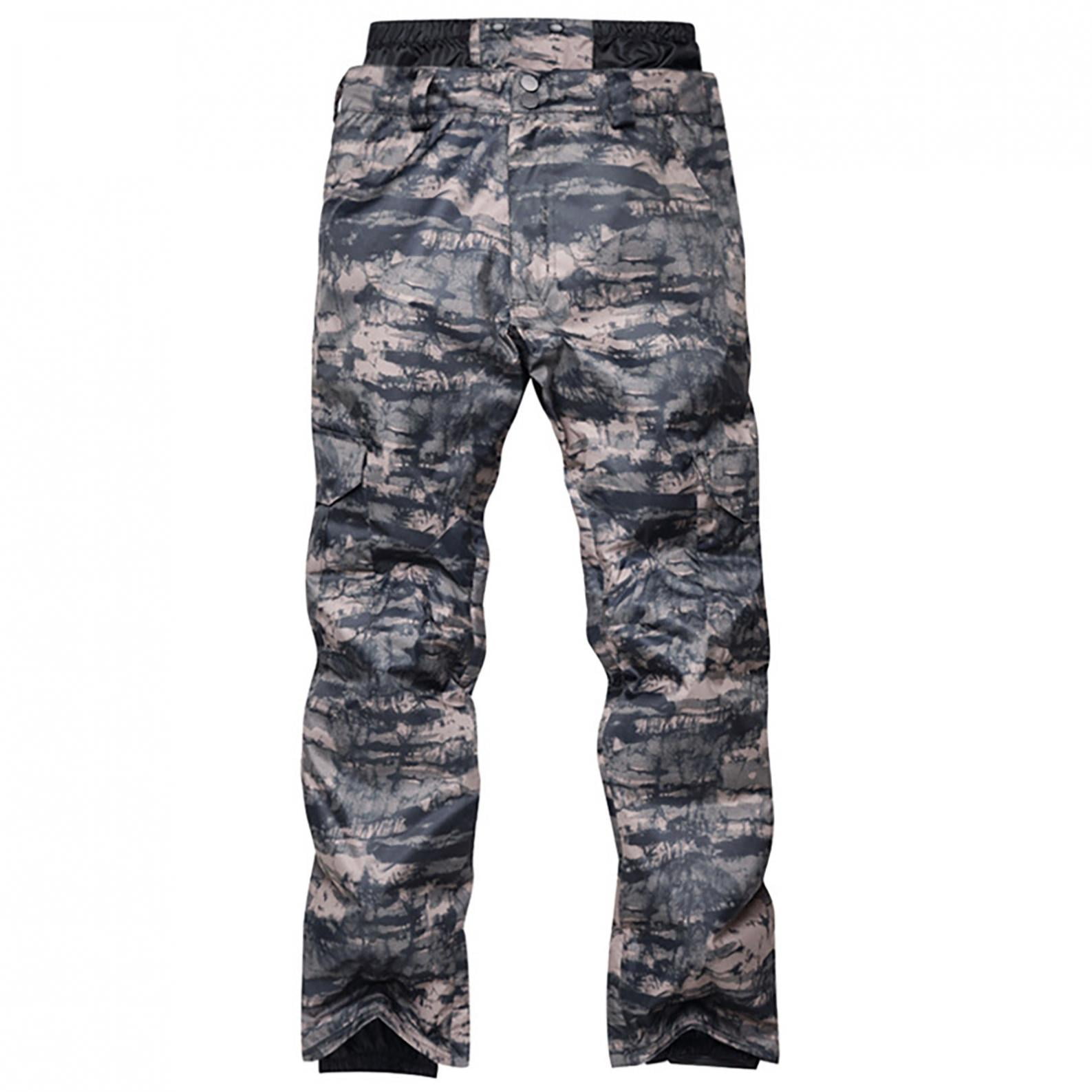 Womens Classic Camouflage Snow Pants Winter Thicken Fleece