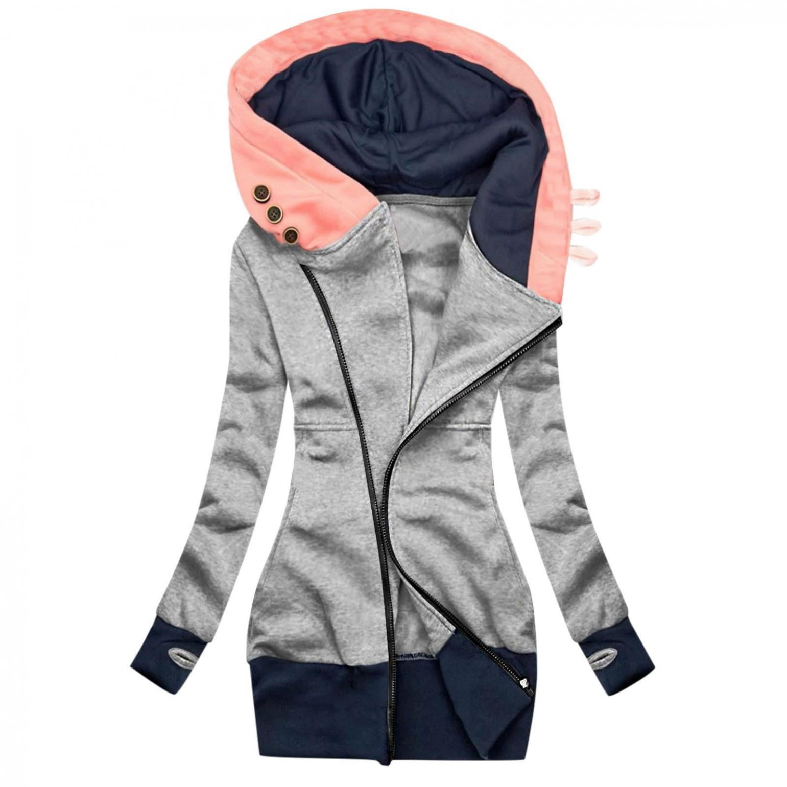  Warm Winter Coats for Women Fuzzy Furry Jackets Casual Long  Sleeve Hoodie Sweatshirts with Pocket Side Button Hoodies : Sports &  Outdoors
