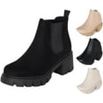 thumbnail image 1 of Jtelle: Dance- Womens Platform Ankle Boots Elastic Chunky Block Heel Chelsea Booties Lug Sole Combat Shoes (Black Imsu, 11), 1 of 6