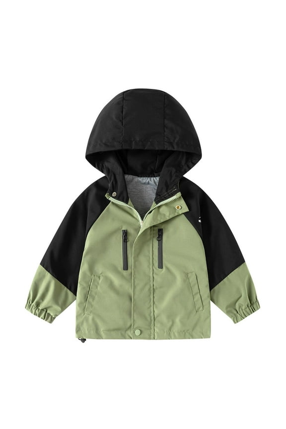 Boys and Girls Softshell for Hiking and Travel Waterproof Active Outdoor Rain Jacket Rain Coat for Kids Lightweight Zip up Summer Fall Raincoat Windbreaker with Hood Plus Size Green 9 Years
